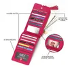 Kvinnors Bifold PU Läder Multi Card Holder Plånbok med kosmetisk spegel och tofs Zipper Pocket Phone Koppling Plånbok Perfekt för gåva