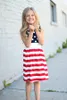 Baby Girl Clothes Girls American Flag Stamp Abito per bambini Sleeveless Striped Dress 2018 Summer Boutique Bambini Abbigliamento per bambini