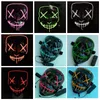 10 kleuren El Wire Ghost Party Maskers Slit Mouth LED Masker Halloween Cosplay Feestelijke Levering CCA10290 60PCS