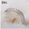 ZWC Fashion Elegante Temperamento Crystal Inlay Anello per le donne Uomo Party Wedding Romantico Semplice di alta qualità Zircone Anello gioielli