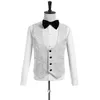 White Paisley Men Wedding Tuxedos Black Velvet Shawl Lapel Side Vent Groom Tuxedos Men Dinner/Darty Dress3 Piece Suit(Jacket+Pants+Tie+Vest)