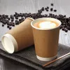 Disposable cups Paper Cups Milk Coffee Mugs 12oz 8oz Tumblers Takeout packed tea cup Hot drink Container One-off Cup With Lids