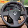 Yuji-Hong автомобиль рулевое колесо охватывает чехол для Volkswagen VW Bora Polo Touran Magotan 2006-2011 искусственная кожа ручной работы
