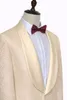 Custom Besigne Champagne Paisley Men Wedding Tuxedos Shawl Lapel Side Vent Groom Tuxedos Men Dinner/Darty 2 Piece Suit(Jacket+Pants+Tie) 62