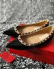 2023 Designer women flat shoes party fashion rivets girls sexy pointed Dance shoes wedding shoes flat sandals