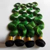 Tono ombre intreccia l'onda del corpo brasiliana trama umana trama 826 pollici nuove stelle europea estensione dei capelli indiani 1bgreen 3pcs no shedding 9058287