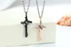 2021 noir/or Rose titane acier croix pendentif collier pour hommes femmes prière chrétienne colliers bijoux homme femme