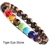 7 Chakras Bangle Natursten Buddha Mala Handgjorda Tibetansk Buddhist Bön Pärlor Diffuser Armband Bangle för Yoga Män och Kvinnor För Present