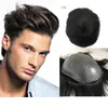 Volledige PU Toupee Voor Mannen 5 Kleur Super Dunne Huid PU V Lus Menselijk Haar Mens Toupee Vervangingssystemen Haarstuk Herenpruik