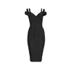 2018 Spring Dress Women Party Bandage Klänning Olive Green Off The Shoulder Knee-Length Stunning Celebrity Prom Sexy Bodycon
