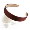 12PCS 25mm Solid Color Satin Covered Resin Hairbands Ribbon Covered Casual Womens Kids Cute Headbands Headband