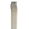 Grey Brazilian Tape In Human Hair Extensions Straight 40pcs 100% Remy Hair Skin Weft Hair Extensions Blonde Brown Red Color 10-24 Inches