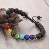 7 Yoga Chakra Armband Stein Tigerauge Türkis Perlen Armbänder Modeschmuck für Frauen Männer Geschenk Will und Sandy Schmuck