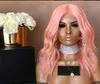 Pink Human Hair Bob Peruka 13x4 koronkowe peruki przednie zbite z włosami dla dzieci 180% gęstości dla kobiet