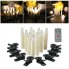 10 sztuk / zestaw ciepłe białe bezprzewodowe pilot zdalnego sterowania LED Świecę Światła na urodziny Wedding Party Decoration Za5776