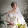 abito da sposa musulmano in pizzo a mezza manica lunga di alta qualità 2017 sposa semplice abito da sposa foto reale abito da sposa vestido de noiva