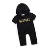 Baby King Letter Romper Ins Boys List do druku Jumpsuits 2018 Nowy moda dla dzieci butik z kapturem ubrania wspinaczkowe C35345392767