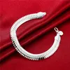 Regalo di nozze Bracciale serpente piatto 10M - bracciale me in argento 925 JSPB231 Regalo bestia per uomini e donne in argento sterling placcato Maglia a catena 2550