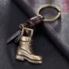 2018 Hommes vintage en cuir de vachette en alliage de voiture cool bottes militaires porte-clés Chaussures pendentif sac à main sac porte-clés porte-clés bibelot cadeaux