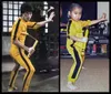 Bruce Lee Tulum Jeet Kune Ölüm Oyunu Yapmak Kostüm Tulum Bruce Lee Klasik Sarı Kung Fu Üniformaları Cosplay JKD Nunchaku Set