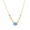 collier opale bleue or