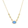 blaue opal-halskette aus gold