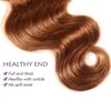 4/30 Ombre Couleur Cheveux Humains Armure 3 Bundles Bundle Avec Fermeture Vague de Corps Brésilien 4x4 Dentelle Fermeture Brun Auburn Couleurs