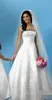 Hetaste vintage en linje vit och kunglig blå satin bröllopsklänningar broderi strapless spets-up strand brudklänning snabb leverans 2018