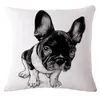 4545cm Lovely French Bulldog Pattern Cotton Linen Cushion Cover Waist Square Pillow Cover Billowcase Home Textile4076980