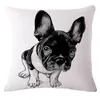 45 * 45 cm Hermoso Patrón de Bulldog Francés Patrón de Algodón Cojín Cojín Cintura Cuadrado Pillow Funda Almohada Casa Textil