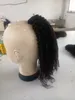 Humano brasileiro Remy Virgem Afro Kinky Grosso Rabo De Cavalo Extensões de Cabelo Clipe Ins Natral Cor Preta 100g Uma Peça Para As Mulheres Negras