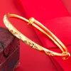 18k real gold plated high polishing gold color bracelet size 5mm style1-6 big star bangle for women jewelry wholesale