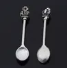30Pcs alloy Crown Spoon Charms Antique silver Charms Pendant For necklace Jewelry Making findings 59x11mm