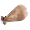 Capelli umani indiani biondi fragola 3 pezzi 27 fasci di capelli umani vergini biondi miele offerte doppia trama5195286