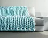 Hot Fashion 4 Färg Hand Chunky Knied Blanket Tjock Garn Merino Akrylfibrer Ull Bulky Kniing Kasta Vacker 80x100cm @ GH