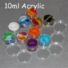 wholesale 3ml 5ml 10ml acrylic wax containers silicone jar dab wax containers silicone dab jar glass oil containers