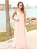 Vestidos de dama de honra de chiffon de chiffon, rosa elegante, praia de verão praia formal da dama de honra, vestidos de convidado de casamento barato, vestidos de convidado de casamento barato DH4050