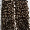 Curly Tape Hair 80pcs Tape In Human Hair Extensions 200g Kinky Curly på lim Tejp PU Skin Weft Osynlig 16 "18" 20 "22" 24 "