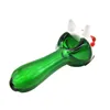 Nouveauté tuyaux en verre de chat mignon 4.0 cm de longueur tuyaux de fumer en verre vert tuyaux de bong pour fumer des narguilés portables