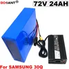 أفضل E-دراجة بطارية ليثيوم 72V 24AH دراجات كهربائية بطارية 72V 18650 لبافانغ BBSHD 1500W 2000W 3000W موتور مع 5A شاحن