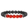 JLN Power Beads Vulkanische Energie Armband 8mm Black Lava Stone Rock Met Tibet Accessoire Armbanden Voor Mannen Sieraden