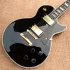 Top Quality LP Shop personnalisé Couleur noir guitare électrique en ébène de bordure de reliure Frères Golden Hardware18099854627