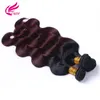 Ombre 1B99J Body Wave Colored Hair 3 Bundles Brazilian Ombre Dark Wine Red Human Hair Weave Bundles Hair Extension 1226 Inch3342047