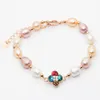 Natural Freshwater Pearl Bracelet 6-8mm Elliptical Natural Color Pearl Bracelet for Surprise Gifts for Lovers