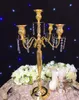 63cm (h) ouro casamento vaso vaso festa decoração metal candelabra castanha titular mesa mesa de flores