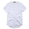 Herren Designer T-Shirts Kanye West Extended T-Shirt Herren Bekleidung Gebogener Saum Lange Linie Tops Hip Hop Urban Blank Justin Bieber TX135-R