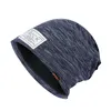 冬の暖かいロックのロゴの帽子ユニセックスニットビーニーの帽子厚いフリースの滑りやすいソリッド屋外のスキースカーキキャップ10個/ロット