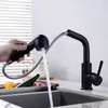 Kupfer messing löschte dusche schwarz farbe küchenarmaturen wasserhahn einzigen hand heiße und kalte waschbecken mischer wasserhahn BL989