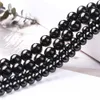 Natural Black Onyx Loose Beads Good 4-12mm For Earring Bracelet Necklace DYI Jewelry Making For Men women