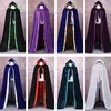 Vuxen häxa Long Halloween Cloaks Hood och Capes Halloween kostymer för kvinnor män cosplay kostymer sammet cosplay kläder5729794